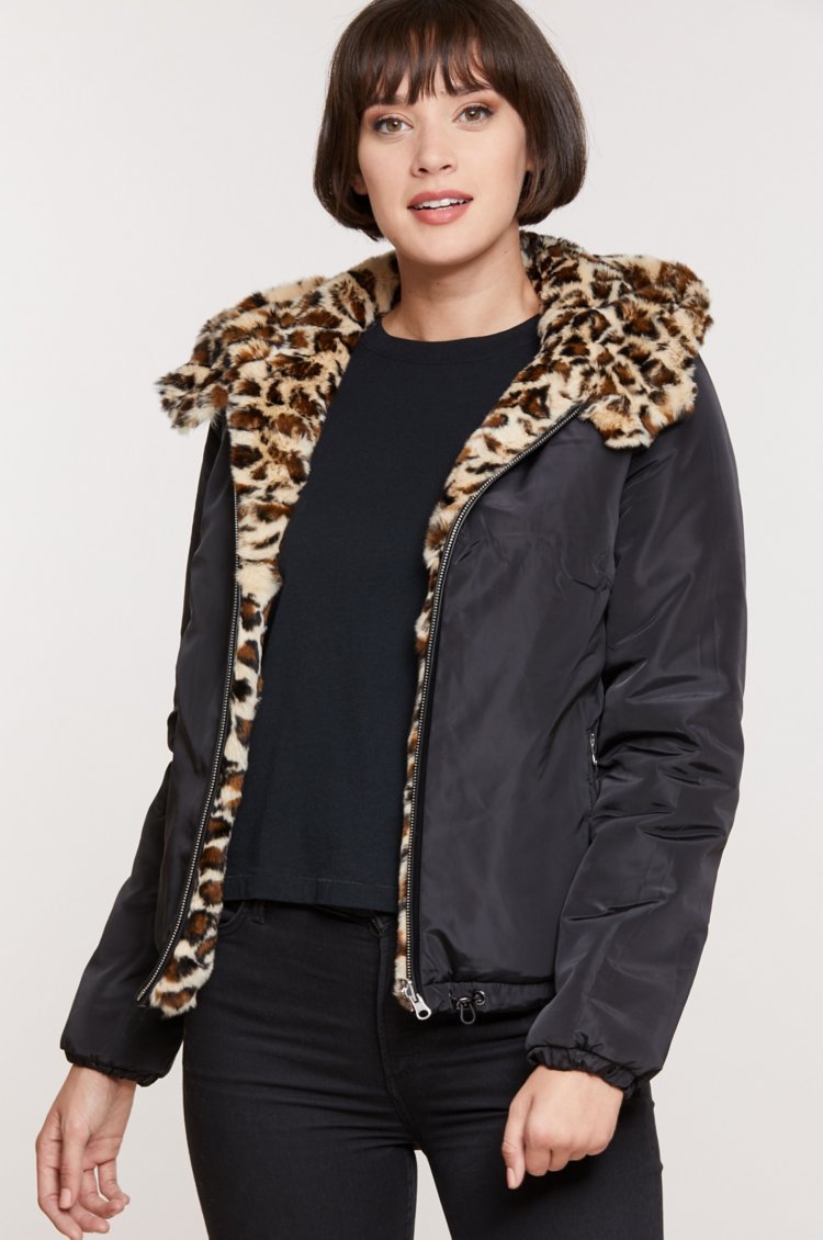 Jillian Reversible Hooded Rex Rabbit Fur Jacket | Overland