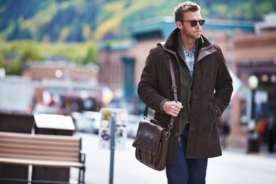 Brunswick Shearling Sheepskin Coat with Lambskin Leather Trim