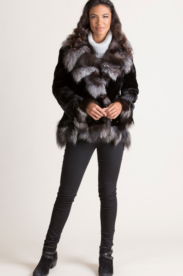 Marisol Mink Fur Jacket with Fox Fur Trim | Overland