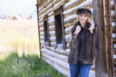 Diane Long-Haired Beaver Fur Vest 