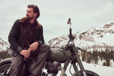 Alec Shearling Sheepskin Bomber Moto Jacket
