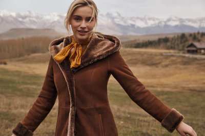 Liliana Hooded Shearling Sheepskin Coat