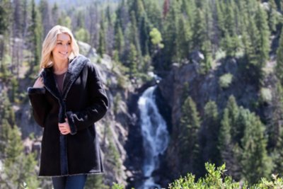 Gloria Hooded Shearling Sheepskin Coat