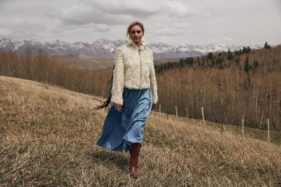 Roxy Reversible Shearling Jacket with Detachable Leather Fringe   