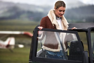Tiffany Asymmetric Sheepskin Bomber Jacket