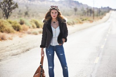 Milan Spanish Merino Sheepskin Bomber Jacket with Raccoon Fur Collar