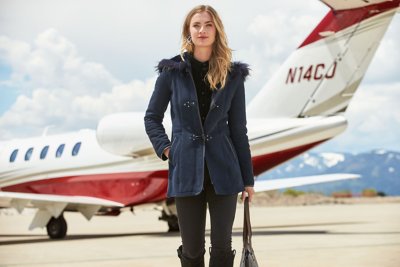 Delano Hooded Spanish Shearling Sheepskin Jacket with Fur Trim
