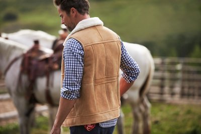 Montana Camel Shearling Sheepskin Vest