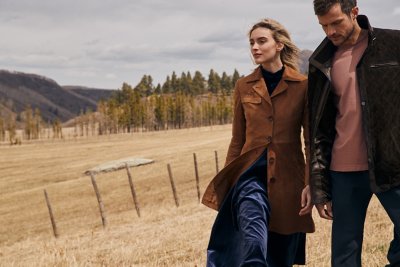 Christian Quilted Suede Leather Coat 