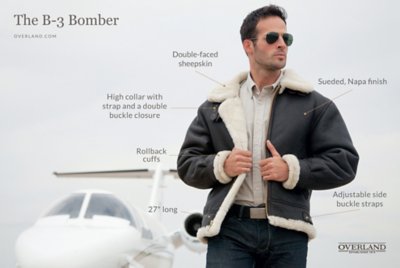 Classic Sheepskin B-3 Bomber Jacket with Detachable Hood