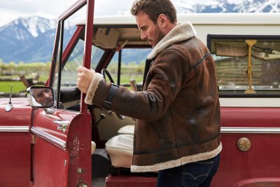 Classic Burnt Cognac Edition Sheepskin B-3 Bomber Jacket