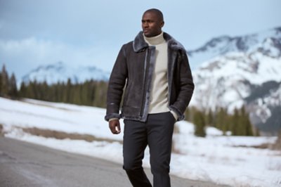 Classic Pebble Grey Edition Sheepskin B-3 Bomber Jacket