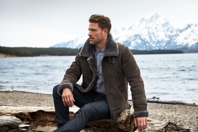 Classic Pebble Grey Edition Sheepskin B-3 Bomber Jacket