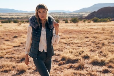Maria Hooded Leather Vest