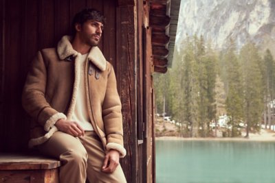Classic Desert Sand Edition Sheepskin B-3 Bomber Jacket