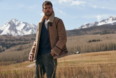 Classic Desert Sand Edition Sheepskin B-3 Bomber Jacket