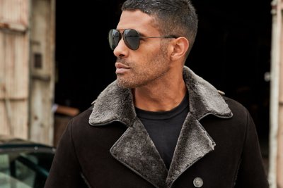Archie Shearling Sheepskin Pea Coat