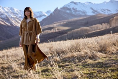 Jasmine Reversible Sheepskin Cape 