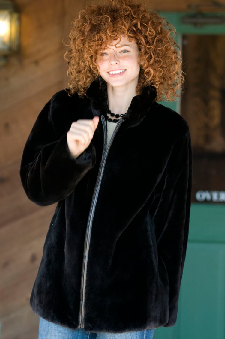 Women's Sheared Beaver Parka with Removable Hood - Sheared Beaver