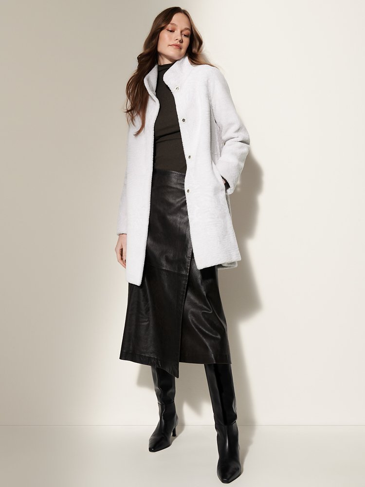 Diana Reversible White Sheepskin Coat | Overland