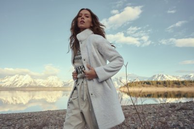 Diana Reversible White Sheepskin Coat