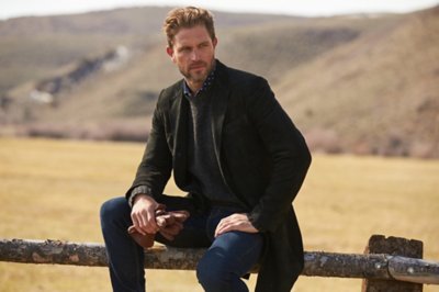 Jerry Suede Leather Blazer Walking Coat