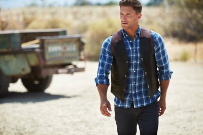 Garrison Bison Leather Vest with Concealed Carry Pockets