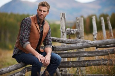 Gage Bison Leather Vest with Concealed Carry Pockets