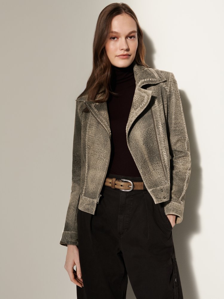 Ramona Suede Leather Moto Jacket | Overland