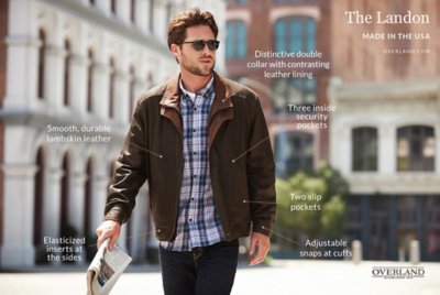 Landon Italian Lambskin Leather Bomber Jacket