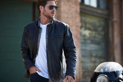 Retro Motocross Cowhide Leather Jacket