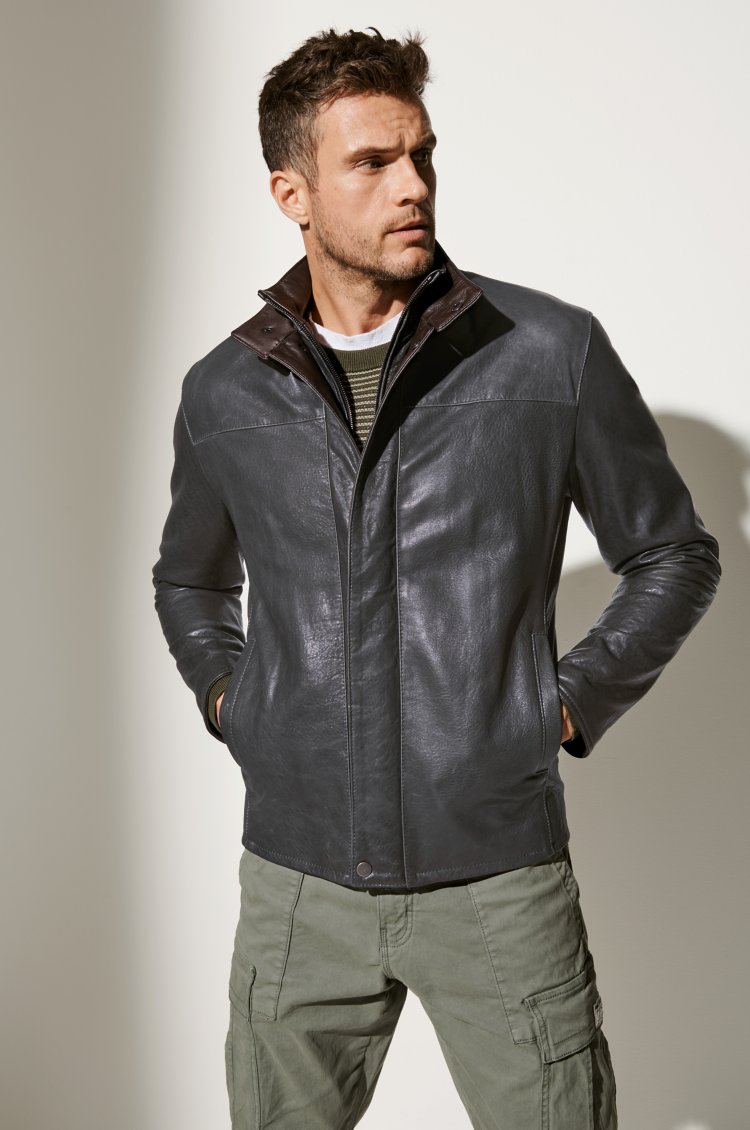 Vince Smoke Leather Jacket | Overland