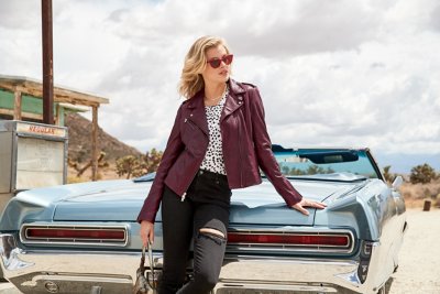 Harper Lambskin Leather Moto Jacket
