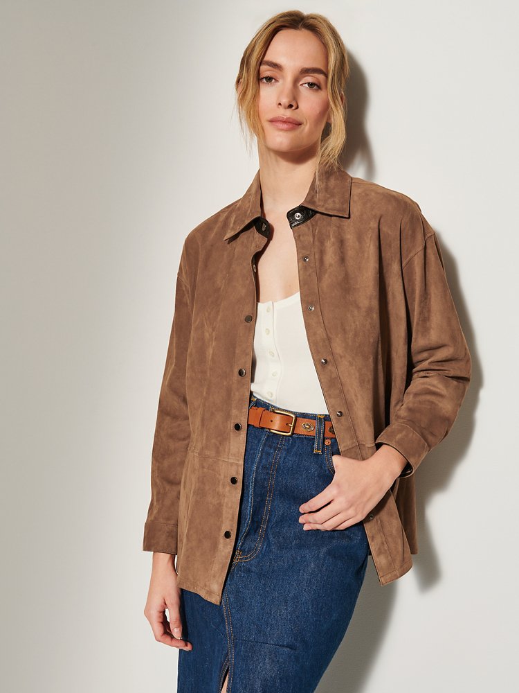 Tara Reversible Suede Leather Shirt Jacket | Overland