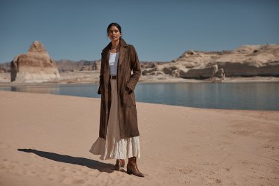 Sadie Leather Trench Coat