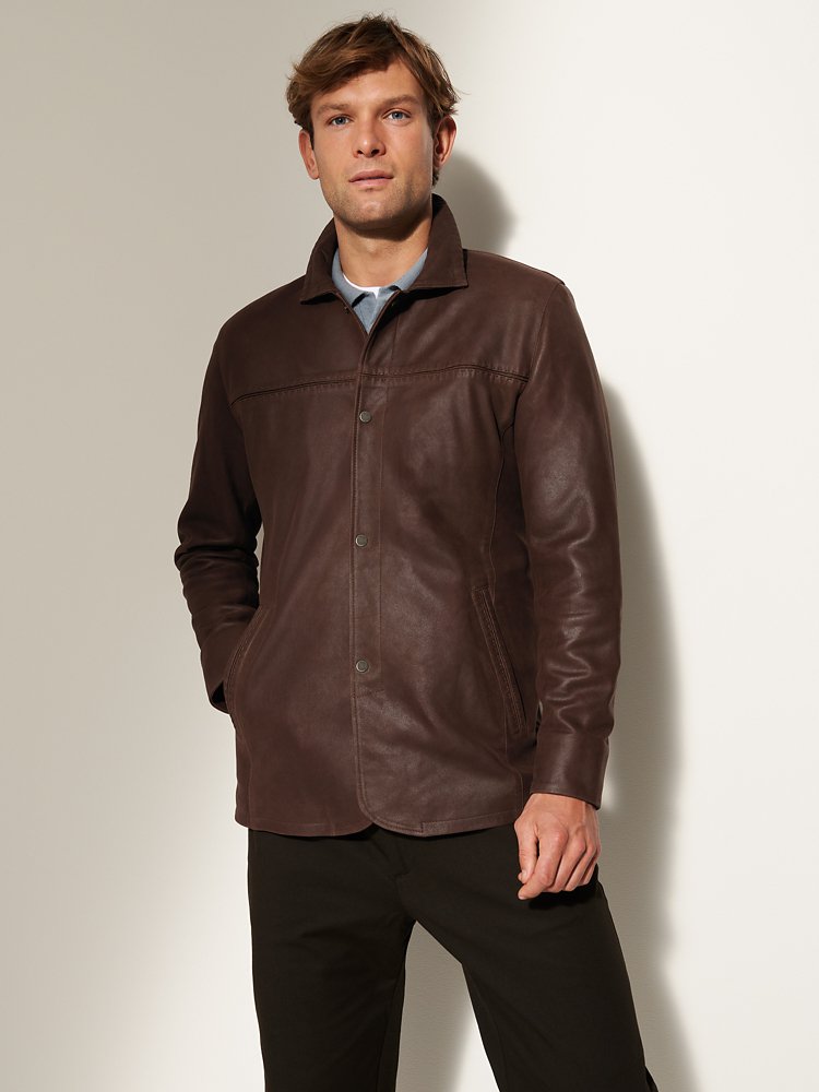 Jay Leather Shirt Jacket | Overland
