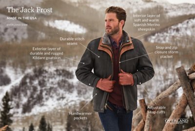 Jack Frost Leather Coat with Spanish Merino Shearling Lining - Big (48 - 52)