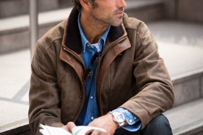 Skyfall Lambskin Leather Bomber Jacket