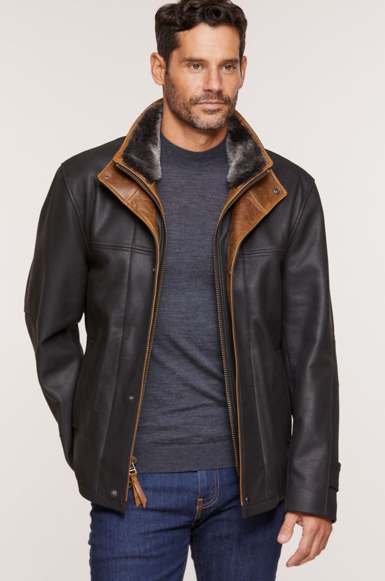 Newsboy Kildare Goatskin Leather Jacket with Removable Spanish