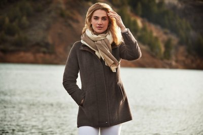 Abbie Alpaca Wool Coat with Lambskin Leather Trim