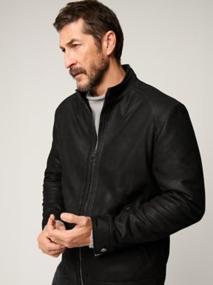 Zachary Embossed Leather Jacket | Overland