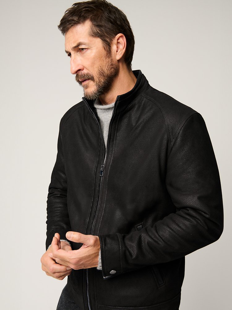 Zachary Embossed Leather Jacket | Overland