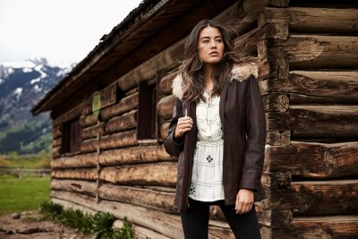 Dana African Lambskin Leather Coat with Coyote Fur Trim and Detachable Hood
