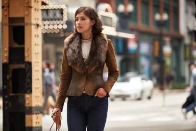 Savannah Lambskin Leather Jacket with Beaver Fur Collar