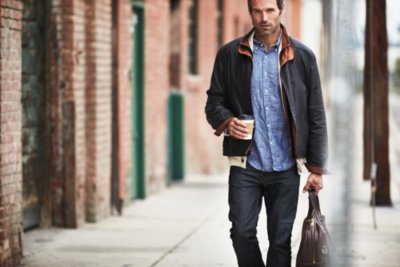 Landon Lite Leather Bomber Jacket