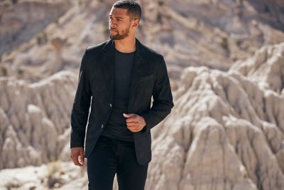 Carlisle Textured Italian Lambskin Leather Blazer