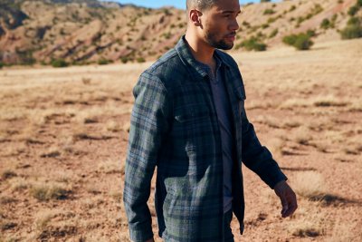 Nash Sherpa-Lined Cotton Flannel Shirt Jacket