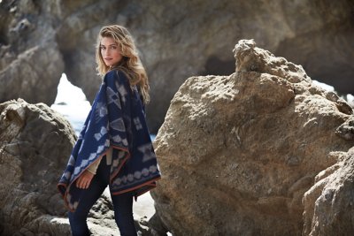 Mariana Leather-Trimmed Wool-Blend Blanket Cape