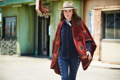 Mariana Leather-Trimmed Wool-Blend Blanket Cape