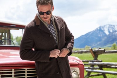 Theo Wool-Blend Overcoat with Leather Trim